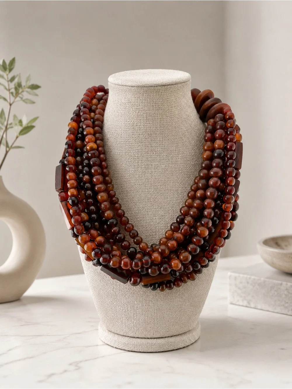 Gerda Lynggaard Monies Multi-Strand Water Buffalo Horn Necklace – 18”